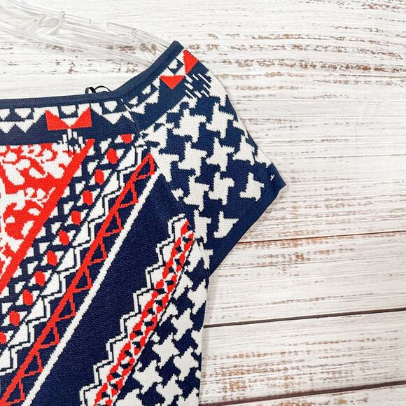 Jealous Tomato Navy, Red and White Contemporary Knit Sweater Crop, EUC, Medium - Picture 6 of 9